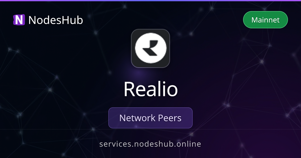Realio Network Peers - Mainnet - NodesHub